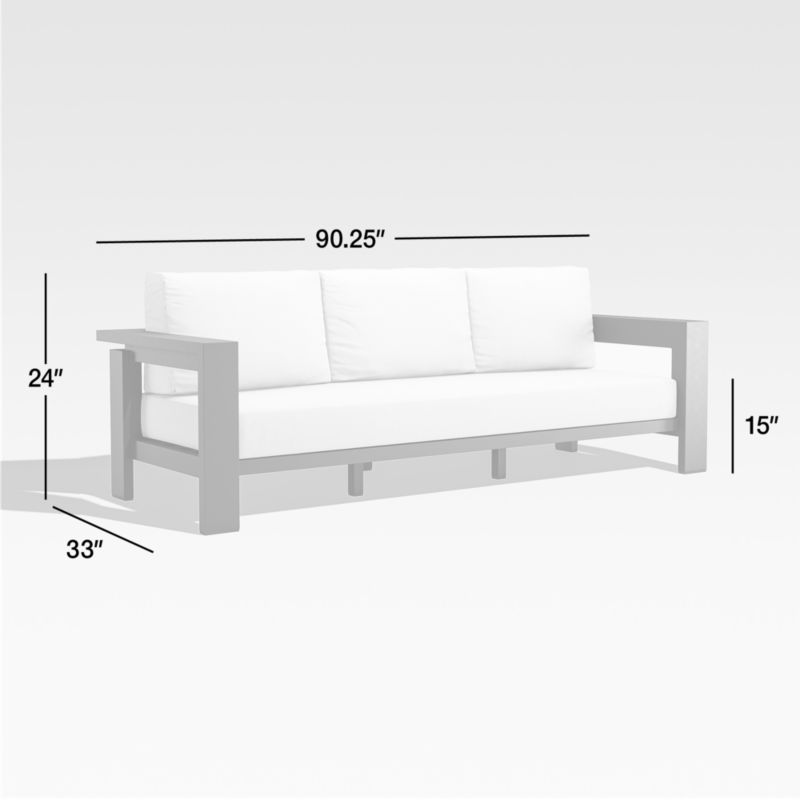 View Walker 90" Outdoor Metal Sofa with Graphite Sunbrella ® Cushions - image 2 of 10