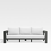 Walker 90" Metal Outdoor Sofa with White Sunbrella ® Cushions