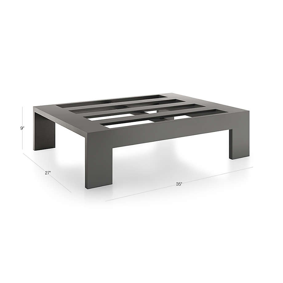 View Walker Metal Outdoor Ottoman with Flax Beige Sunbrella ® Cushion - image 2 of 8