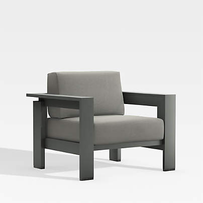 Walker Metal Outdoor Lounge Chair with Canvas Charcoal Sunbrella ยฎ Cushions