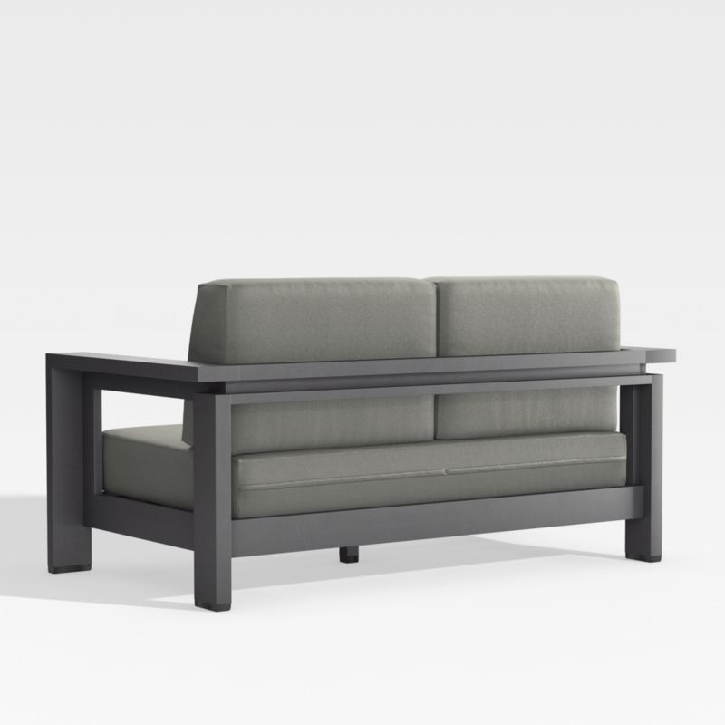 Walker 63" Metal Outdoor Loveseat with Graphite Sunbrella ® Cushions - image 7 of 10