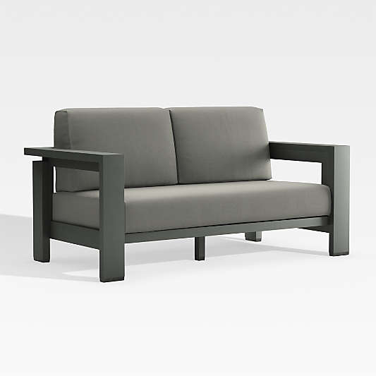 Walker Canvas Charcoal Sunbrella ® Outdoor Loveseat Cushions
