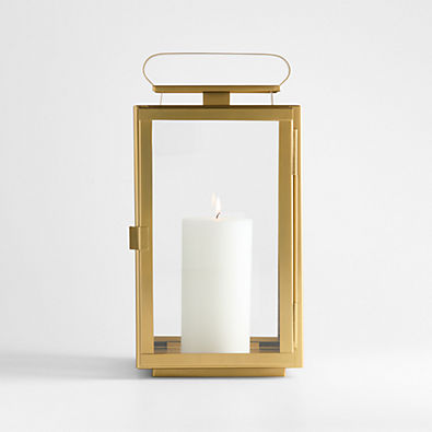 View Walker Brass Finish Metal Outdoor Lantern 17.75" details