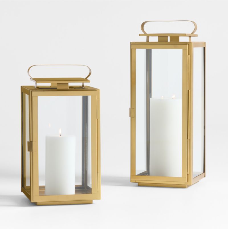 Walker Brass Finish Metal Outdoor Lantern 17.75" - image 1 of 6