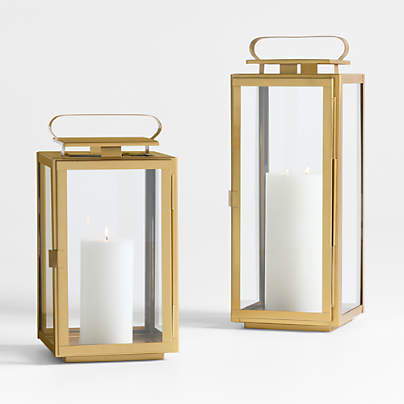 Walker Brass Finish Metal Outdoor Lantern 17.75"