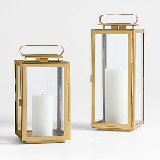 Walker Brass Finish Metal Outdoor Lantern 24"