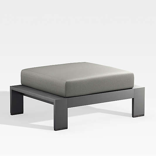 Walker Metal Outdoor Ottoman with Graphite Sunbrella ® Cushion