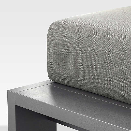 Walker Metal Outdoor Ottoman with Canvas Charcoal Sunbrella ® Cushions