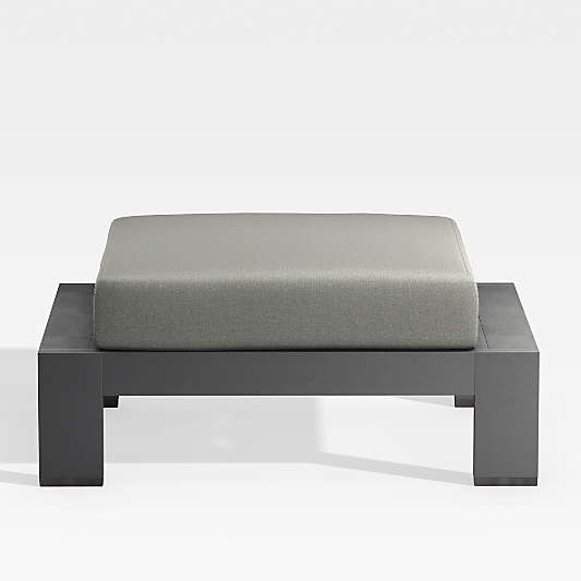 Walker Metal Outdoor Ottoman with Graphite Sunbrella ® Cushion