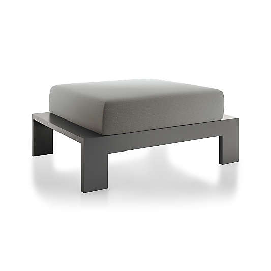 Walker Metal Outdoor Ottoman with Graphite Sunbrella ® Cushion