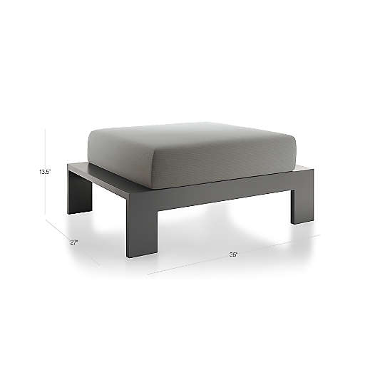 Walker Metal Outdoor Ottoman with Graphite Sunbrella ® Cushion