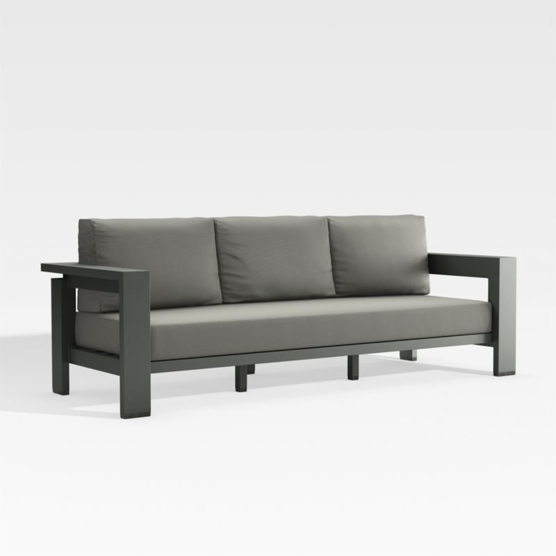 Walker 90" Outdoor Metal Sofa with Graphite Sunbrella ® Cushions - image 6 of 9