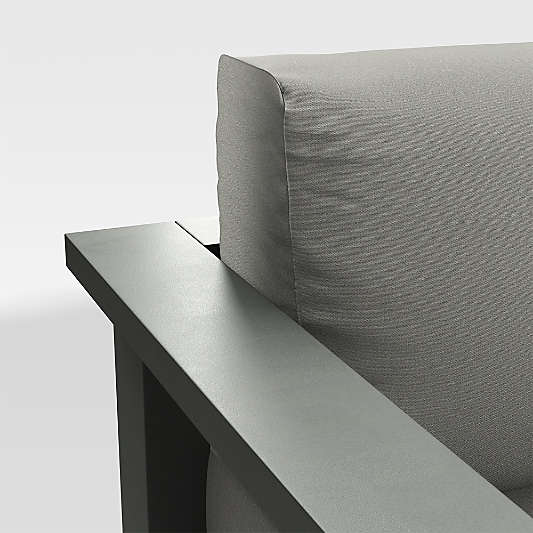 Walker 63" Metal Outdoor Loveseat with Canvas Charcoal Sunbrella ® Cushions