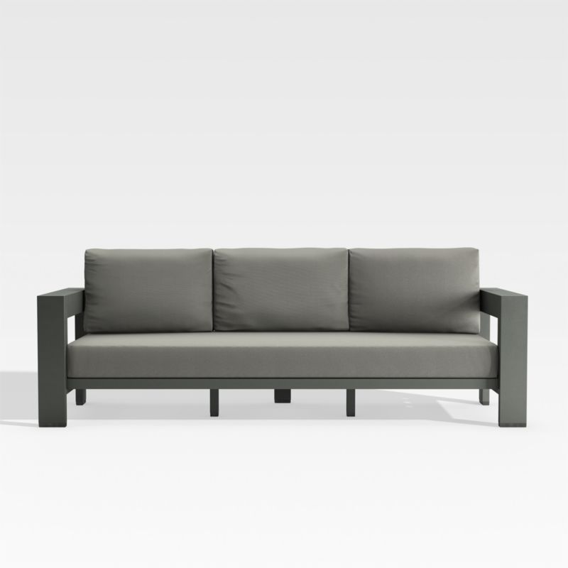 Walker 90" Outdoor Metal Sofa with Graphite Sunbrella ® Cushions