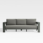Walker 63" Metal Outdoor Loveseat with Graphite Sunbrella ® Cushions