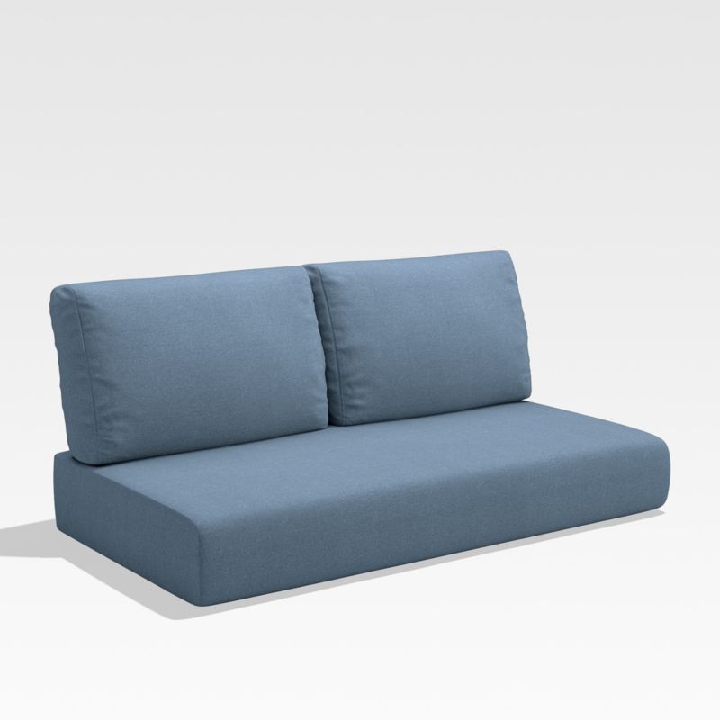 Walker Sapphire Outdoor Armless Loveseat Cushion Crate & Barrel