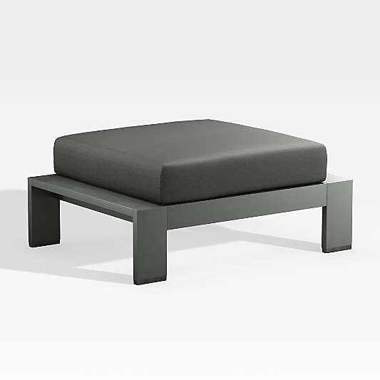 Walker Metal Outdoor Ottoman with Charcoal Grey Sunbrella ® Cushion