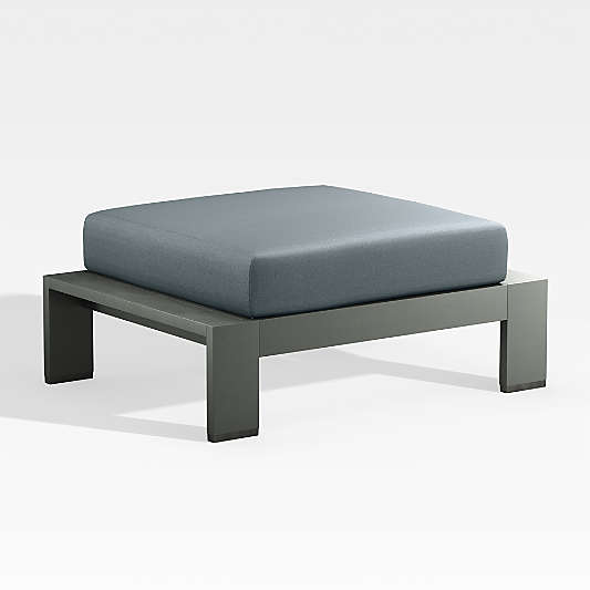 Walker Metal Outdoor Ottoman with Haze Grey Sunbrella ® Cushion