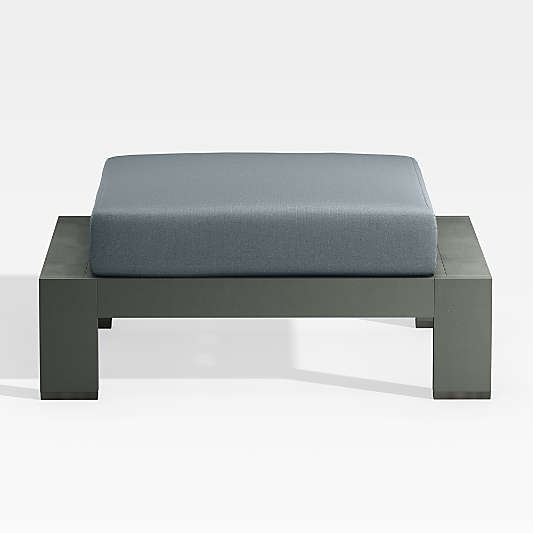 Walker Metal Outdoor Ottoman with Haze Grey Sunbrella ® Cushion