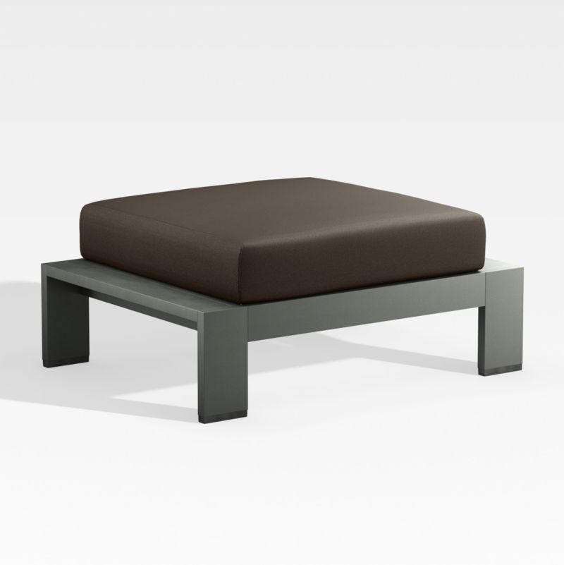 Walker Metal Outdoor Ottoman with Java Brown Sunbrella ® Cushion - image 5 of 7