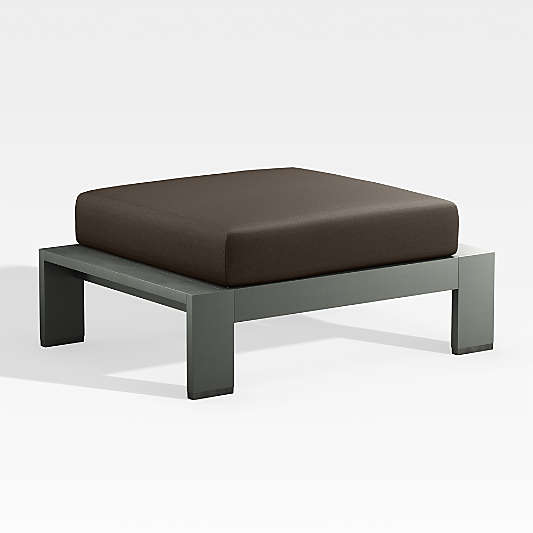 Walker Metal Outdoor Ottoman with Java Brown Sunbrella ® Cushion