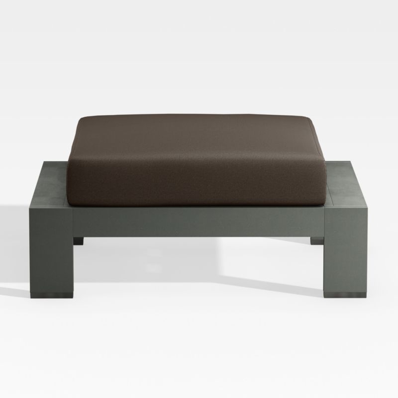 Walker Metal Outdoor Ottoman with Java Brown Sunbrella ® Cushion - image 0 of 7