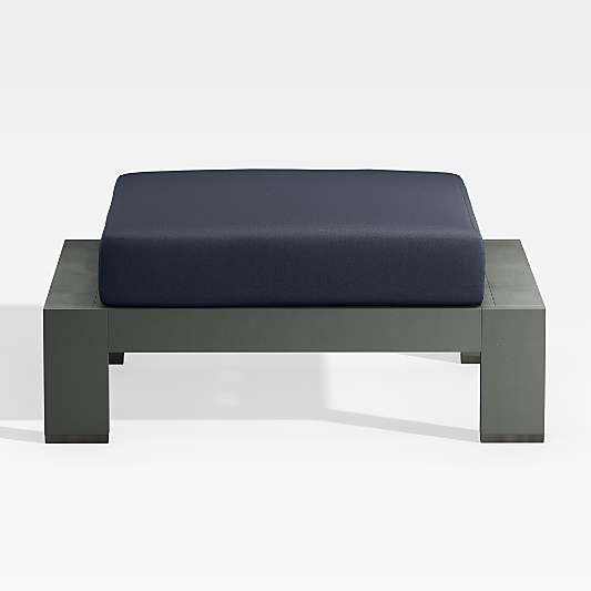 Walker Metal Outdoor Ottoman with Navy Blue Sunbrella ® Cushion