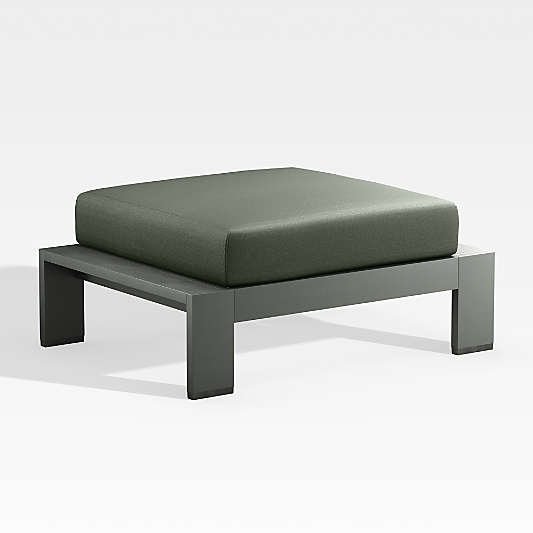 Walker Metal Outdoor Ottoman with Sage Green Sunbrella ® Cushion