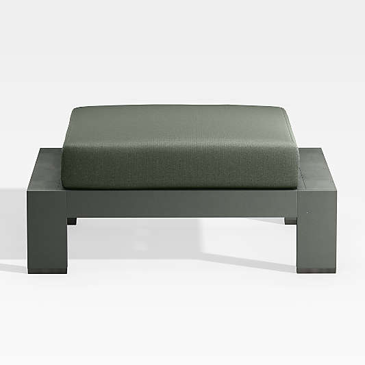 Walker Metal Outdoor Ottoman with Sage Green Sunbrella ® Cushion