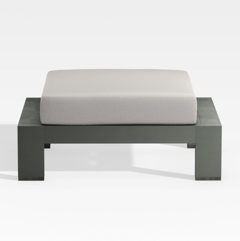 Viewing product image Walker Metal Outdoor Ottoman with Cast Silver Sunbrella ® Cushion - image 1 of 7