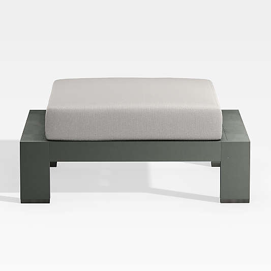 Walker Metal Outdoor Ottoman with Silver Sunbrella ® Cushion