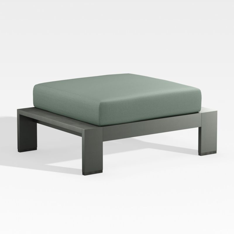 Walker Metal Outdoor Ottoman with Spa Blue Sunbrella ® Cushion - image 5 of 7