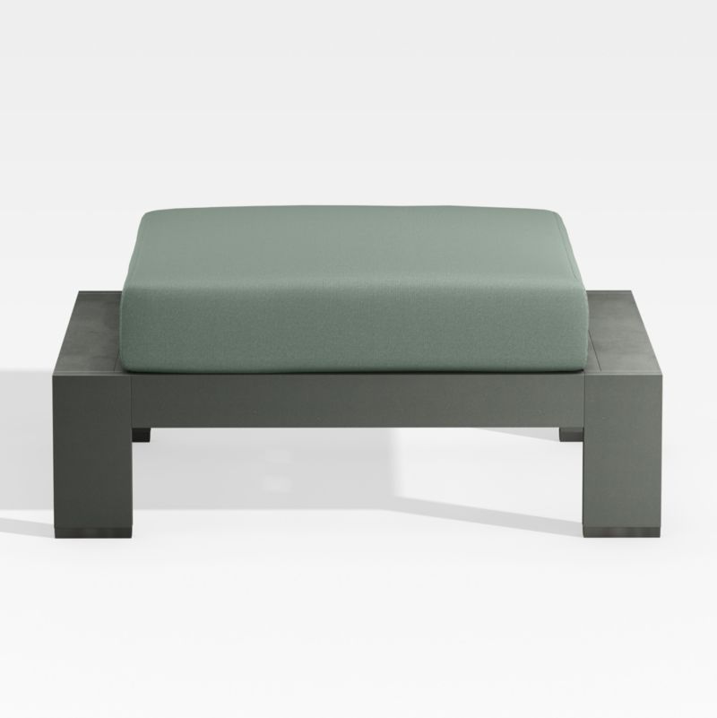 Walker Metal Outdoor Ottoman with Spa Blue Sunbrella ® Cushion - image 0 of 7