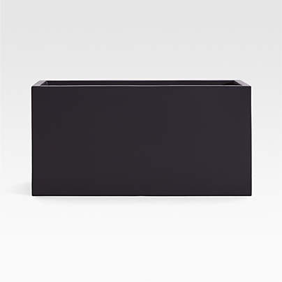 Walker  38" x 19.75" Rectangular Black Planter