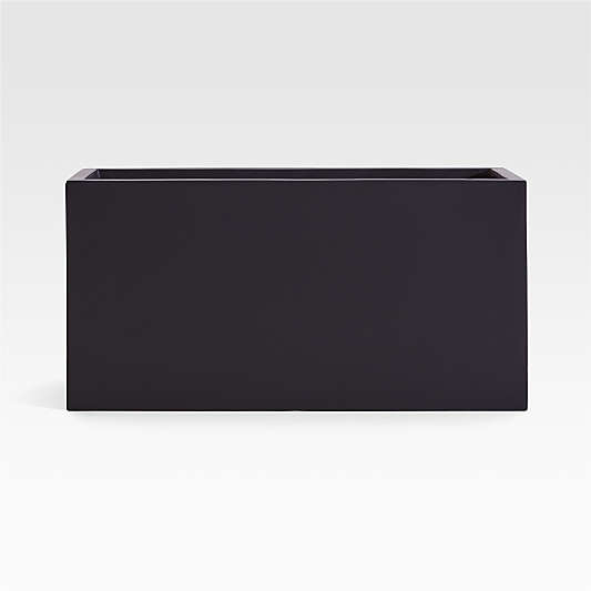 Walker  38" x 19.75" Rectangular Black Planter