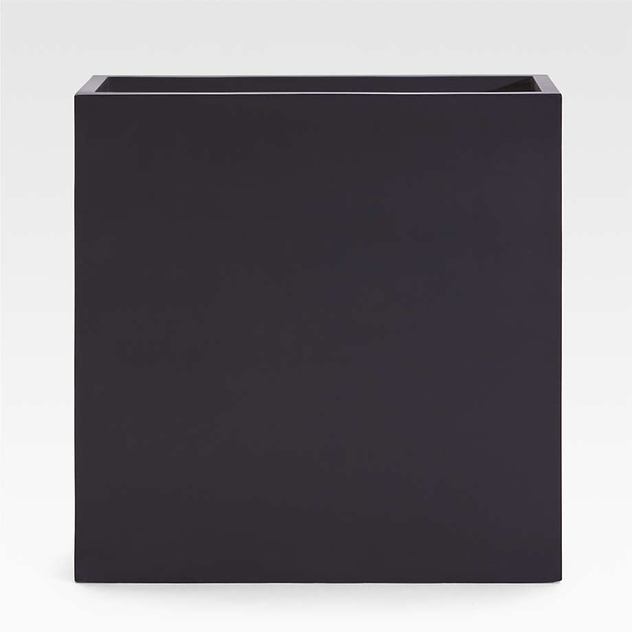 Walker Tall Rectangular Black Planter 31.5" + Reviews Crate & Barrel
