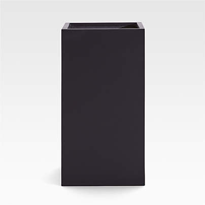 Walker 17" x 31.5" Tall Square Black Planter