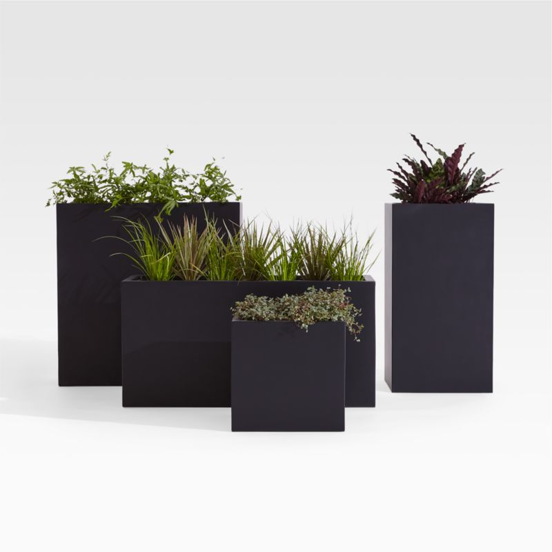 Walker 31.5" x 31.5" Tall Rectangular Black Planter - image 2 of 6