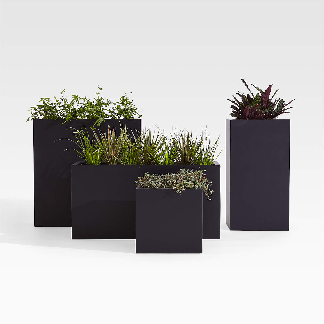 Walker Black Planters Crate & Barrel