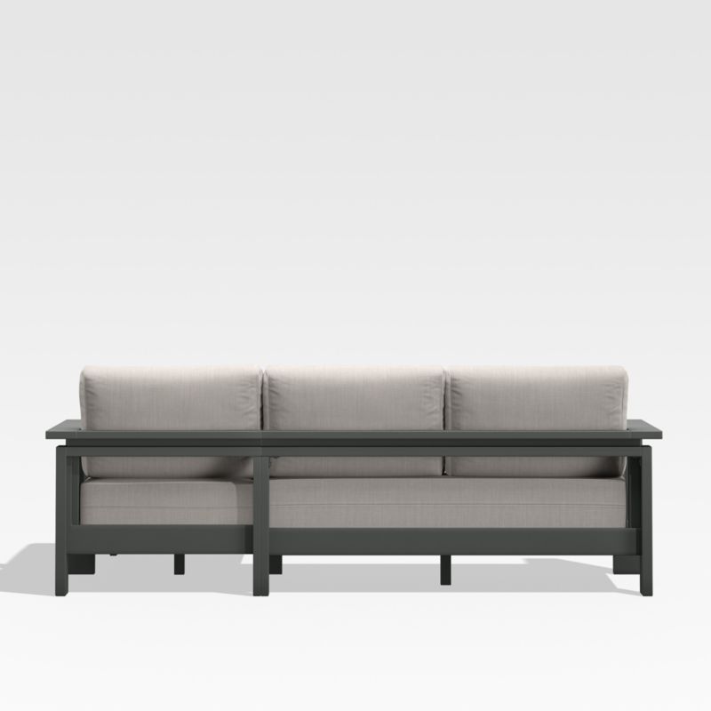 Walker Black Metal 2-Piece Right-Arm Chaise Outdoor Sectional Sofa with Ash Brown Sunbrella ® Cushions - image 6 of 7