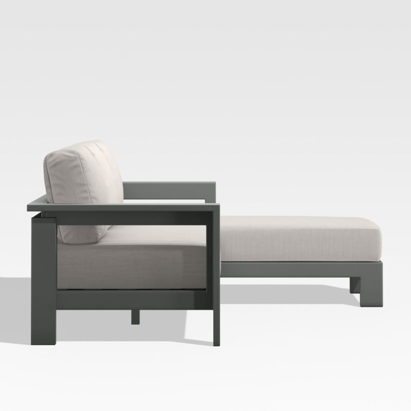 Walker Black Metal 2-Piece Right-Arm Chaise Outdoor Sectional Sofa with Ash Brown Sunbrella ® Cushions - image 5 of 7