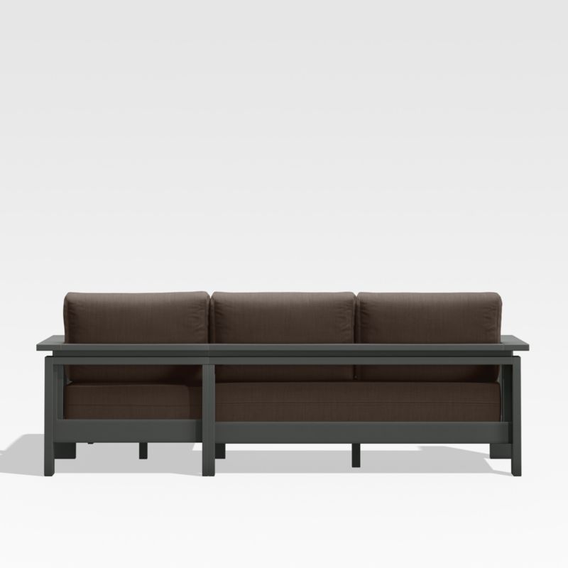 Walker Black Metal 2-Piece Right-Arm Chaise Outdoor Sectional Sofa with Java Brown Sunbrella ® Cushions - image 6 of 7