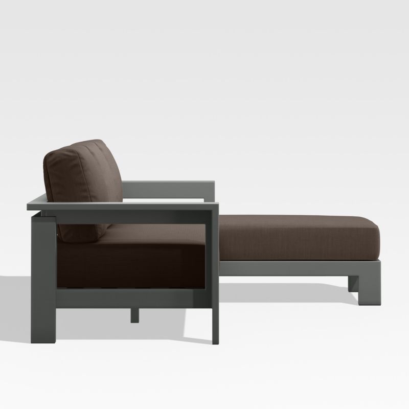 Walker Black Metal 2-Piece Right-Arm Chaise Outdoor Sectional Sofa with Java Brown Sunbrella ® Cushions - image 5 of 7