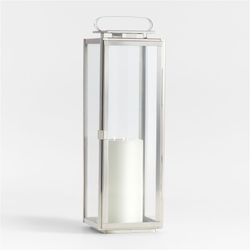 Walker Silver Metal Outdoor Lantern 30" - image 0 of 10