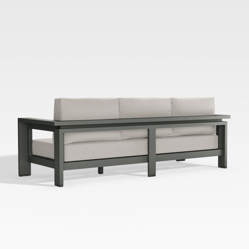 Walker Outdoor Metal Sofa with Ash Brown Sunbrella ® Cushions - image 6 of 10