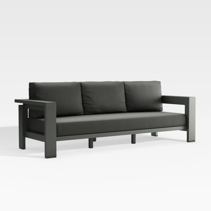 Walker Outdoor Metal Sofa with Charcoal Grey Sunbrella ® Cushions - image 4 of 10