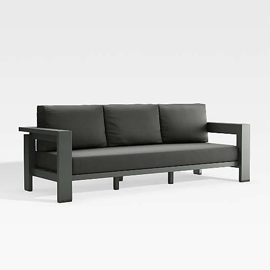 Walker Outdoor Metal Sofa with Charcoal Grey Sunbrella ® Cushions