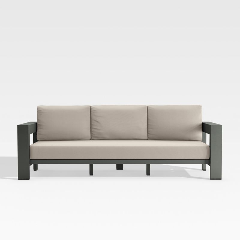 Viewing product image Walker 90" Metal Outdoor Sofa with Canvas Flax Beige Sunbrella ® Cushions - image 1 of 10