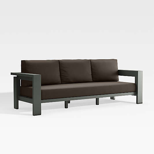 Walker Outdoor Metal Sofa with Java Brown Sunbrella ® Cushions