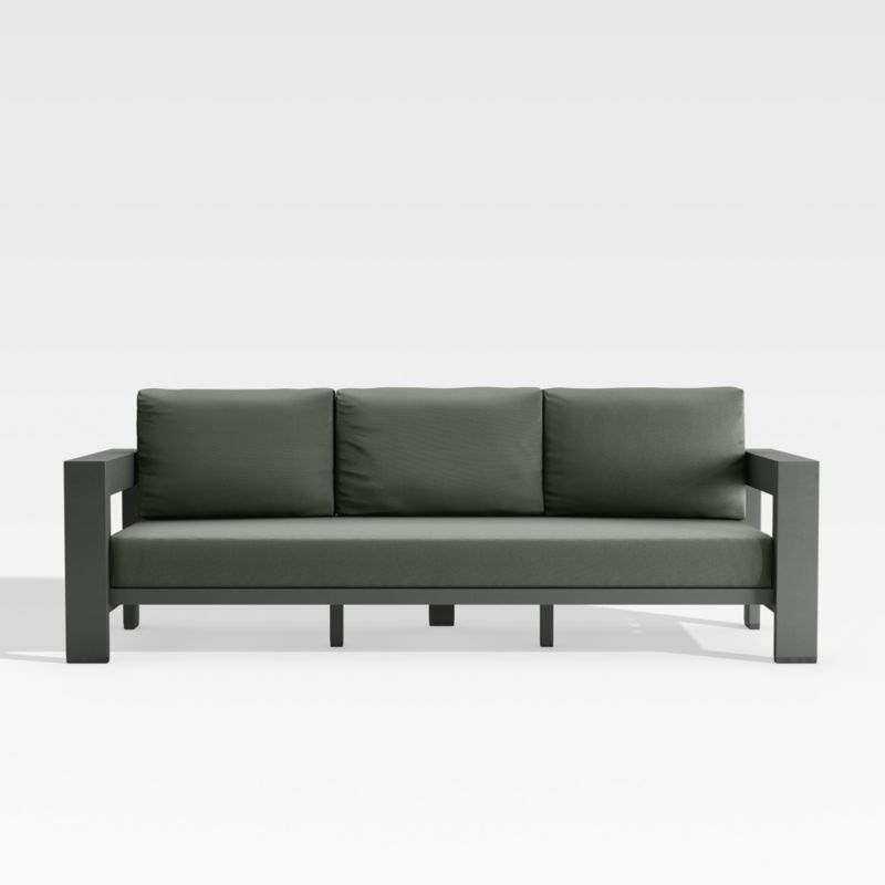 Viewing product image Walker 90" Metal Outdoor Sofa with Cast Sage Green Sunbrella ® Cushions - image 1 of 10